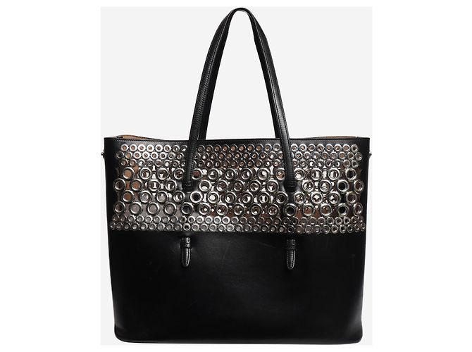 Alaïa Borsa tote in pelle nera con occhielli Nero - vista 3
