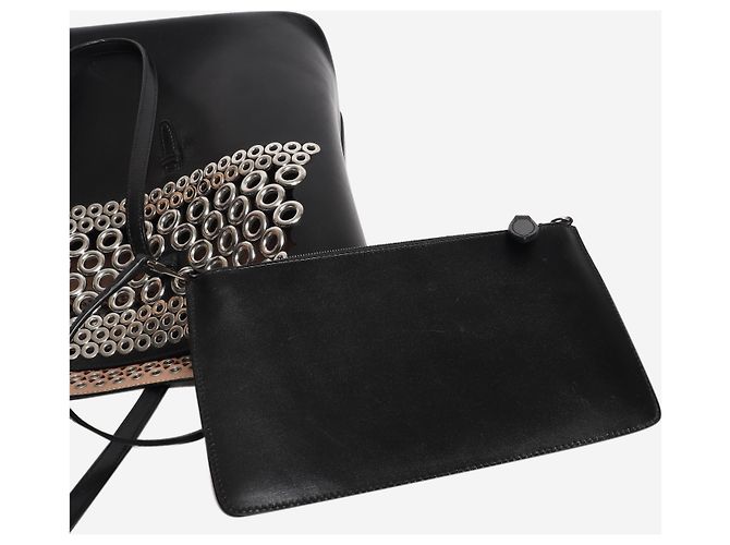 Alaïa Borsa tote in pelle nera con occhielli Nero - vista 9