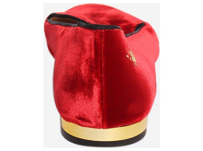 Charlotte Olympia Rote Samt-Loafer - size EU 38.5 - Ansicht 4
