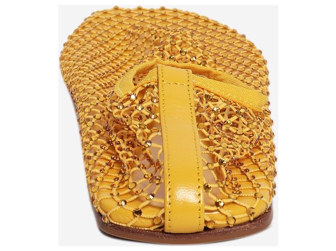 Autre Marque Ballerine in mesh Yellow Minette con cristalli - size EU 37 Giallo - vista 3