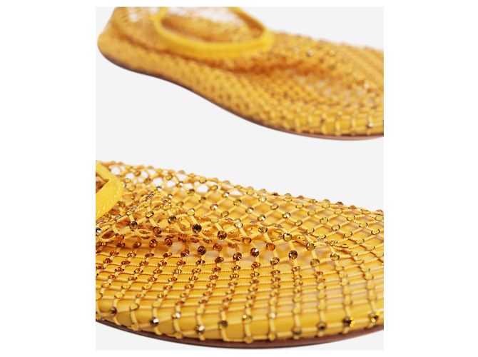 Autre Marque Ballerine in mesh Yellow Minette con cristalli - size EU 37 Giallo - vista 5