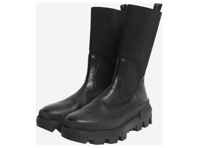 Moncler Black ridge-sole panelled boots - size EU 40.5 - view 2