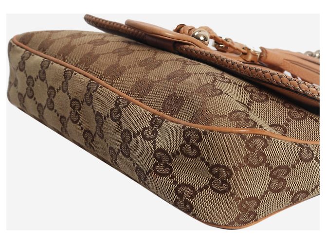 Gucci Vintage braune Marrakesh Monogramm-Schultertasche - Ansicht 3
