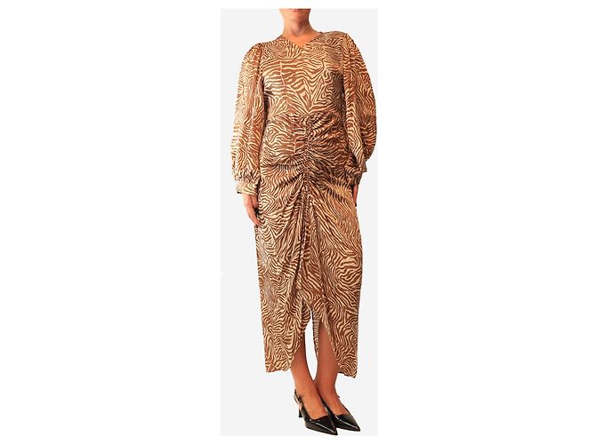 Autre Marque Daaliya Kleid mit Zebraprint in Braun und Creme - size M - Ansicht 3