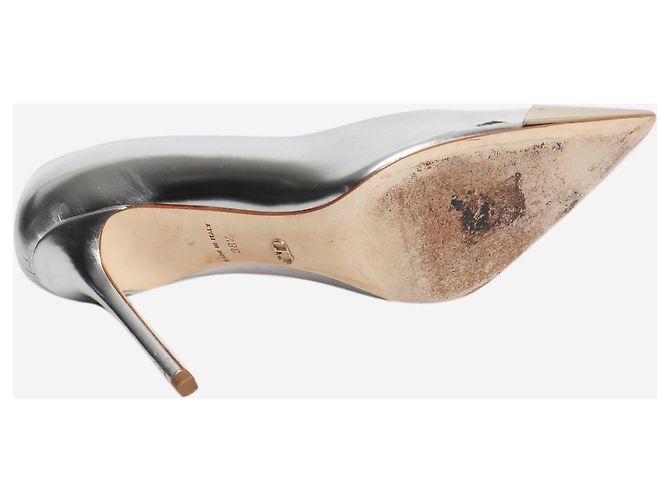 Dior Pointed chrome leather heels - size EU 38.5 (UK 5.5) Silvery - view 4