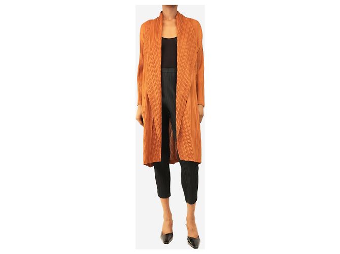 Pleats Please Abrigo largo naranja tostado - size M - vista 3