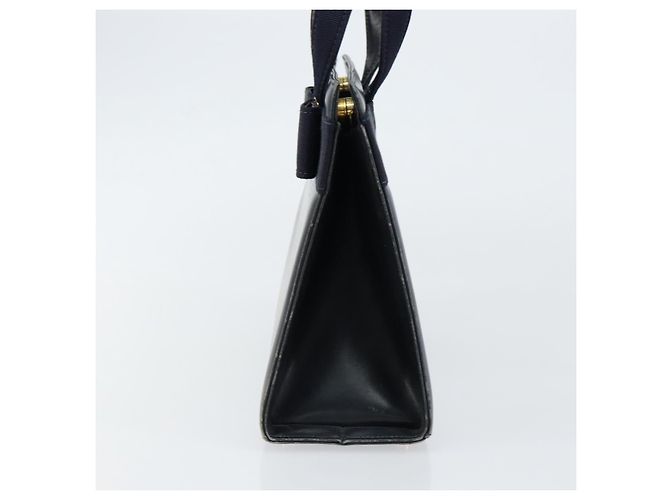 Salvatore Ferragamo Vala Hand Bag Leather Navy Gold - vista 3