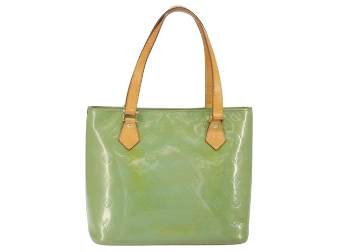 LOUIS VUITTON Monogram Vernis Houston Hand Bag Baby Blue M91005 LV - vista 3