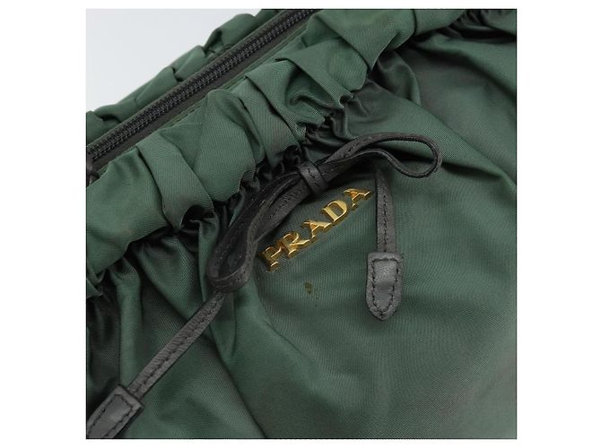 Sac à main PRADA Nylon Vert Or - vue 17