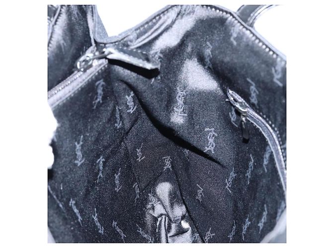 Autre Marque SAINT LAURENT Hand Bag Nylon Enamel Black Gold - vista 19