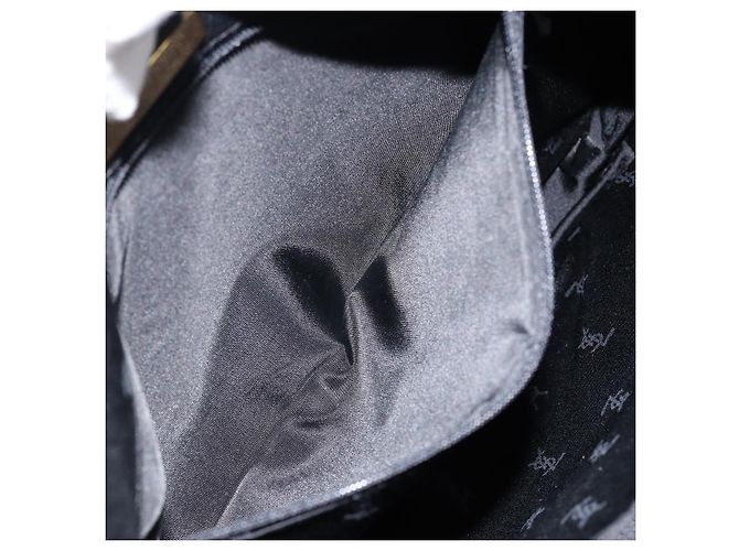 Autre Marque SAINT LAURENT Hand Bag Nylon Enamel Black Gold - vista 20