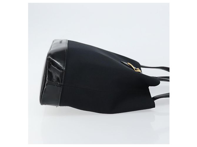 Autre Marque SAINT LAURENT Hand Bag Nylon Enamel Black Gold - vista 3