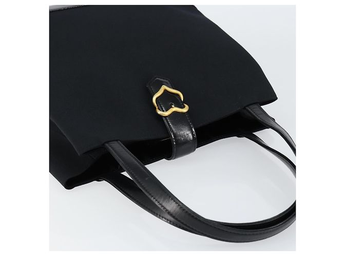 Autre Marque SAINT LAURENT Hand Bag Nylon Enamel Black Gold - vista 6