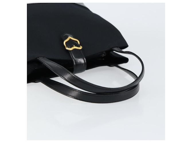 Autre Marque SAINT LAURENT Hand Bag Nylon Enamel Black Gold - vista 7