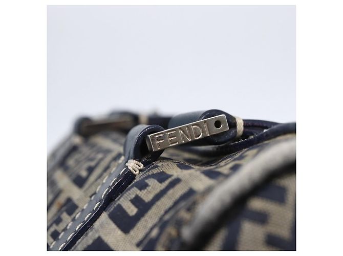 FENDI Zucchino Canvas Handtasche Navy Silver - Ansicht 10