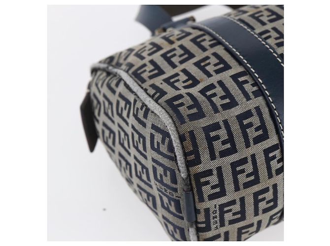 FENDI Zucchino Canvas Handtasche Navy Silver - Ansicht 14