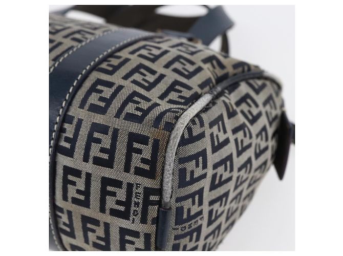 FENDI Zucchino Canvas Handtasche Navy Silver - Ansicht 15
