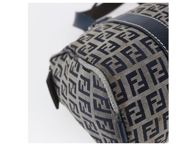 FENDI Zucchino Canvas Handtasche Navy Silver - Ansicht 16