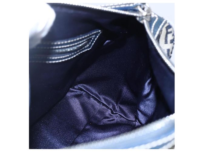 FENDI Zucchino Canvas Handtasche Navy Silver - Ansicht 19