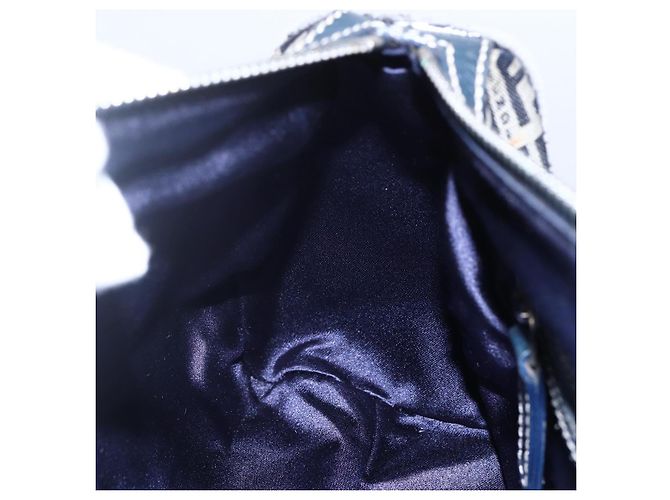 FENDI Zucchino Canvas Handtasche Navy Silver - Ansicht 20