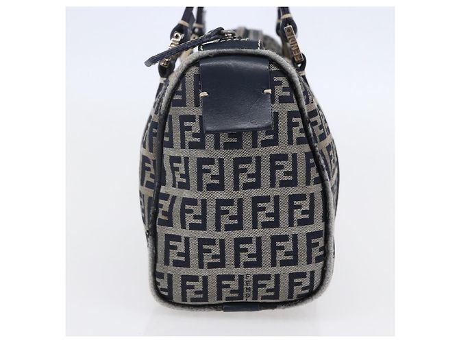 FENDI Zucchino Canvas Handtasche Navy Silver - Ansicht 3