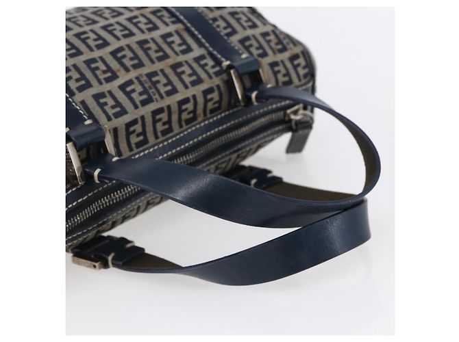 FENDI Zucchino Canvas Handtasche Navy Silver - Ansicht 7