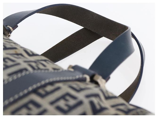 FENDI Zucchino Canvas Handtasche Navy Silver - Ansicht 8