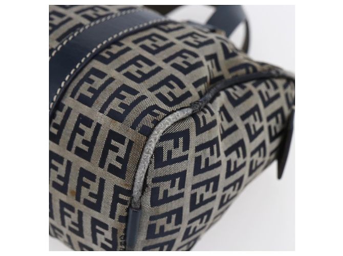 FENDI Zucchino Canvas Handtasche Navy Silver - Ansicht 9