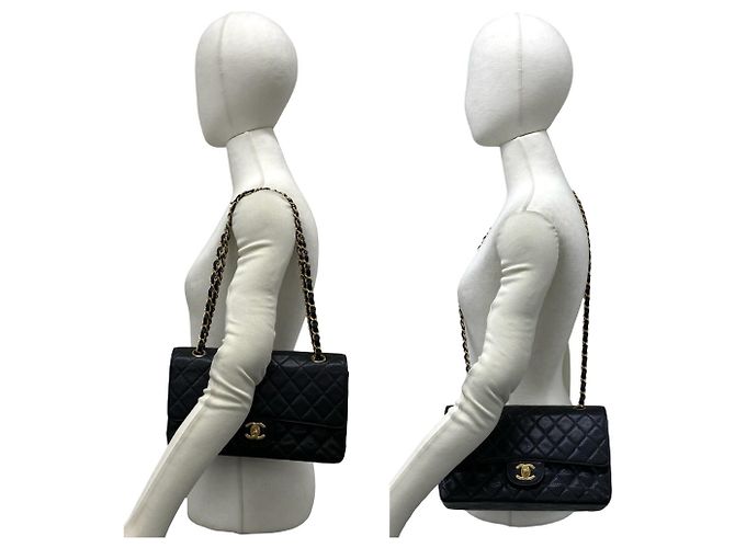 Borsa a tracolla 2-way Chanel in pelle di vitello grana nera Nero - vista 2