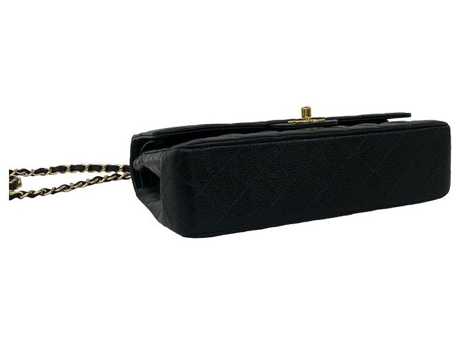 Borsa a tracolla 2-way Chanel in pelle di vitello grana nera Nero - vista 7
