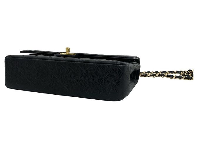 Borsa a tracolla 2-way Chanel in pelle di vitello grana nera Nero - vista 8