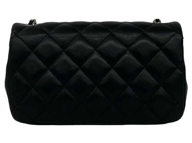 CHANEL Matelassé Coco Mark Schultertasche aus Lammleder Schwarz - Ansicht 3