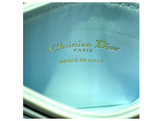 Tarjetero Christian Dior en lambskin azul - vista 3