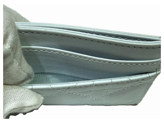 Tarjetero Christian Dior en lambskin azul - vista 6