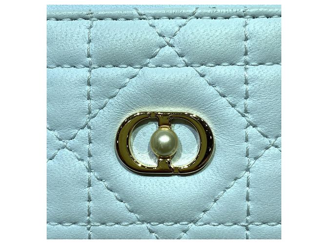 Tarjetero Christian Dior en lambskin azul - vista 9