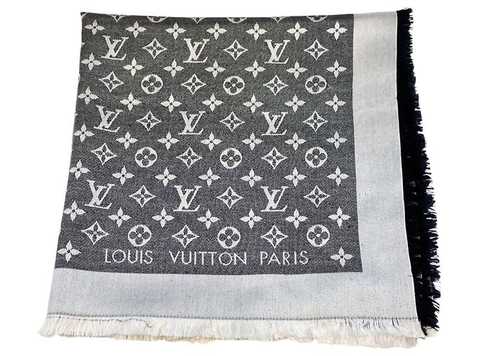 Louis Vuitton Monogram Silk Wool Shawl Brown - view 2