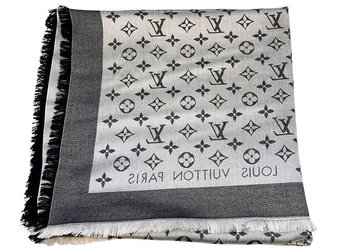 Louis Vuitton Monogram Silk Wool Shawl Brown - view 7