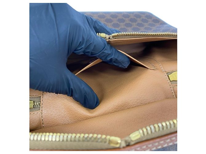 Céline Celine Vintage Macadam Pattern 2-Way Handbag Brown - view 10