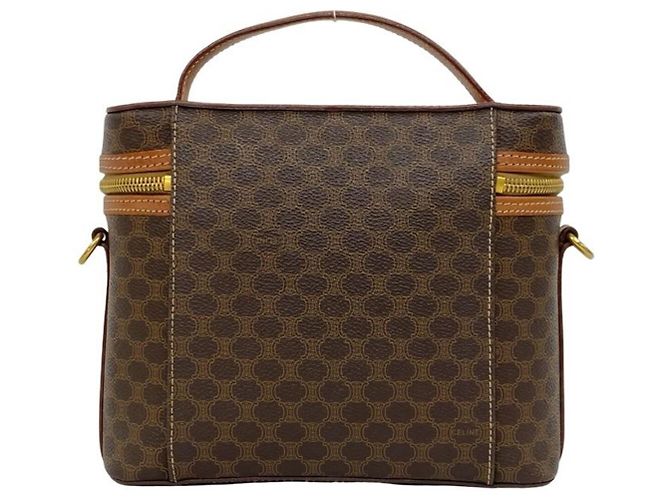 Céline Celine Vintage Macadam Pattern 2-Way Handbag Brown - view 3