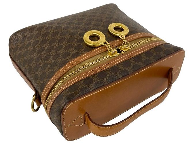 Céline Celine Vintage Macadam Pattern 2-Way Handbag Brown - view 4