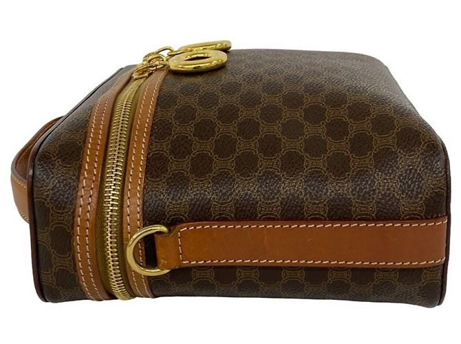 Céline Celine Vintage Macadam Pattern 2-Way Handbag Brown - view 5