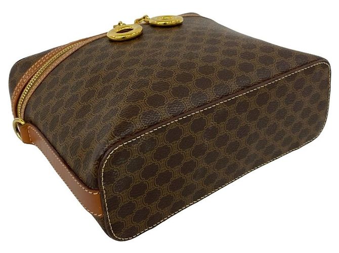 Céline Celine Vintage Macadam Pattern 2-Way Handbag Brown - view 7