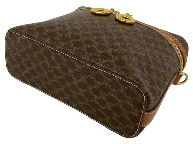 Céline Celine Vintage Macadam Pattern 2-Way Handbag Brown - view 8