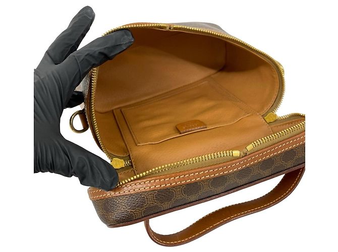 Céline Celine Vintage Macadam Pattern 2-Way Handbag Brown - view 9