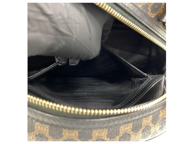 Céline CELINE Vintage Macadam Blazon Pattern Handbag Brown Black - view 10
