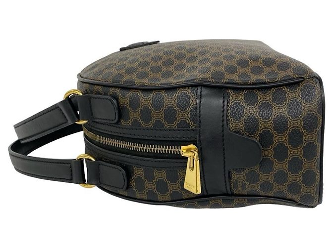 Céline CELINE Vintage Macadam Blazon Pattern Handbag Brown Black - view 5