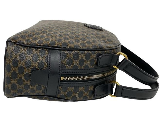 Céline CELINE Vintage Macadam Blazon Pattern Handbag Brown Black - view 6