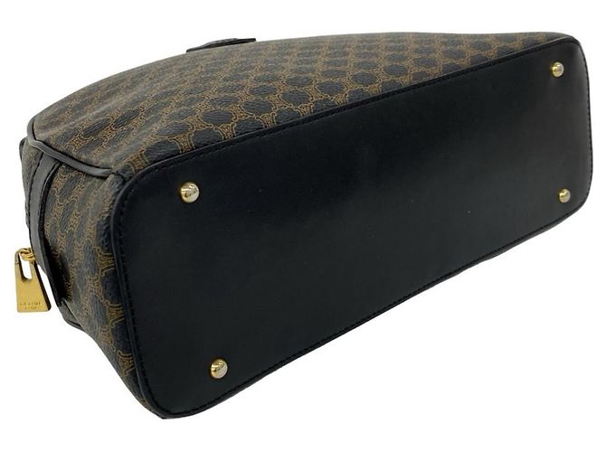 Céline CELINE Vintage Macadam Blazon Pattern Handbag Brown Black - view 7