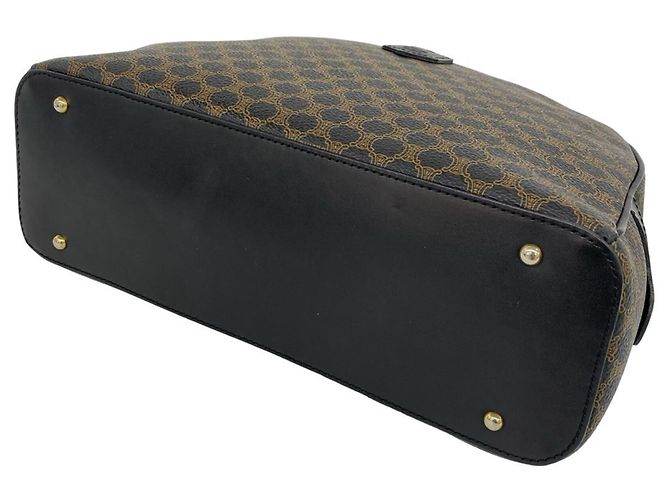 Céline CELINE Vintage Macadam Blazon Pattern Handbag Brown Black - view 8