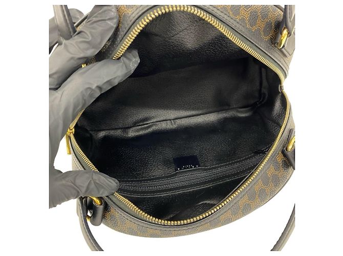 Céline CELINE Vintage Macadam Blazon Pattern Handbag Brown Black - view 9